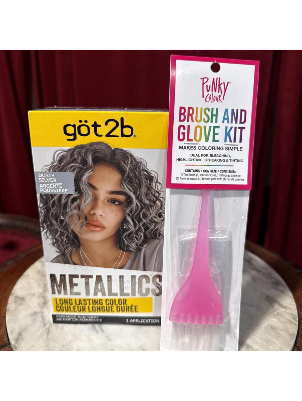 Got2b Metallics Permanent Hair Color, Dusty Silver NIB BUNDLE w Punky Colour kit